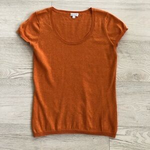 Solar Scoop Neck Solid Sweater Knit Top Blouse